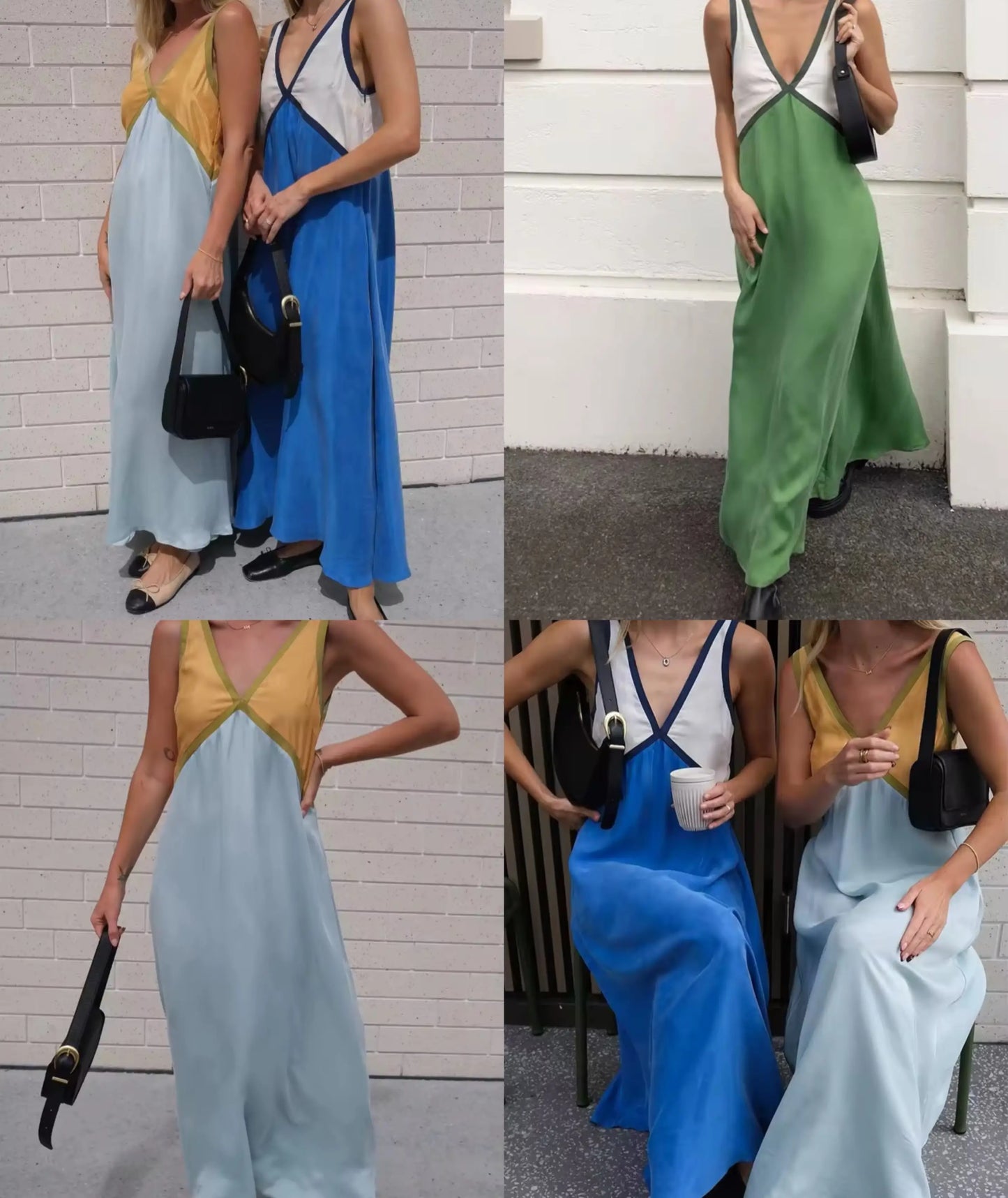 Maxi V-Neck Dress Sewing Pattern Instant Download PDF Pattern