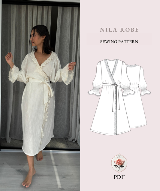 Robe + Maternity Pattern | Womens Loungewear Pattern | PDF Sewing Pattern | Kimono Morning Robe | Easy Sewing Pattern | INSTANT DOWNLOAD