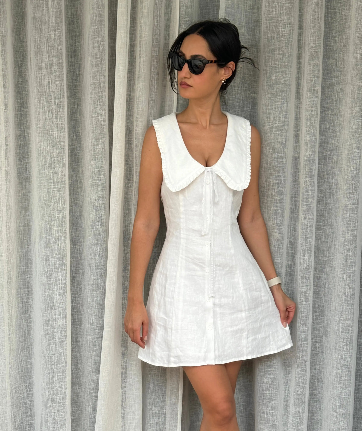 white dress with peter pan collar Peter Pan Collar Mini Dress PDF Sewing Pattern Babydoll – Rosys Patterns