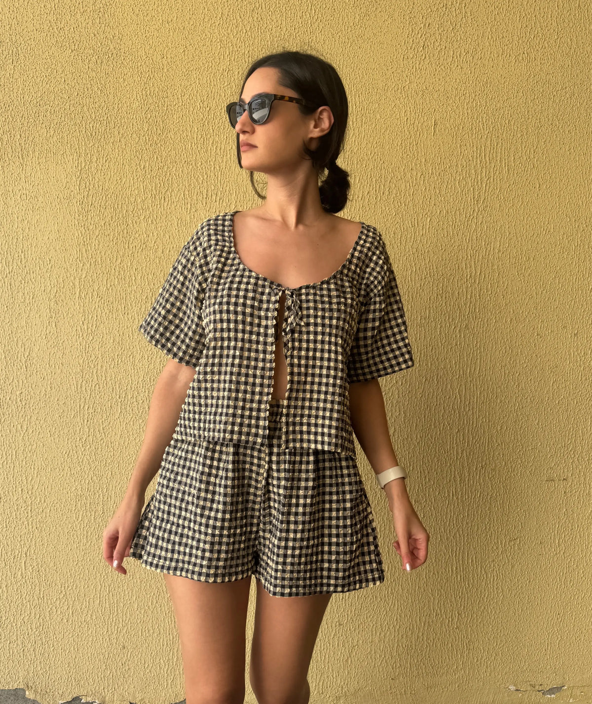 Tie Top & Wide Leg Shorts Set Beginner Sewing Pattern PDF