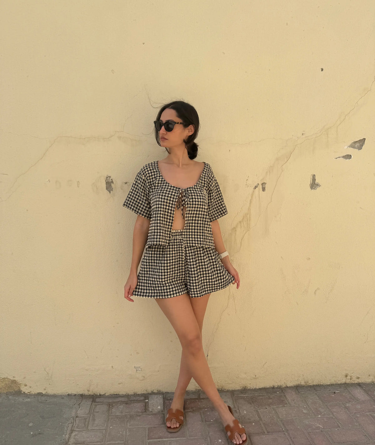 Tie Top & Wide Leg Shorts Set Beginner Sewing Pattern PDF