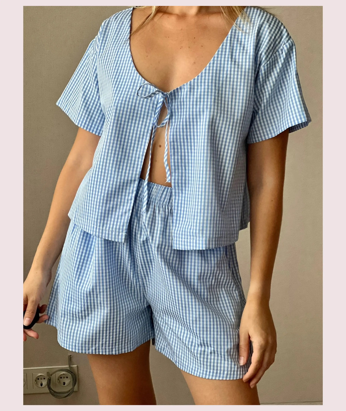 Tie Top & Wide Leg Shorts Set Beginner Sewing Pattern PDF