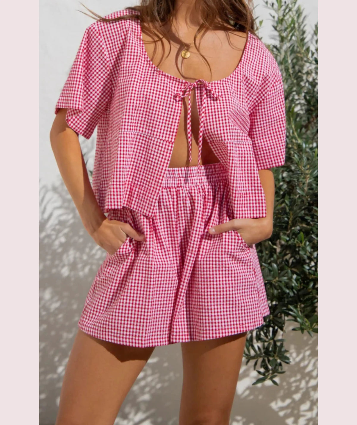 Tie Top & Wide Leg Shorts Set Beginner Sewing Pattern PDF