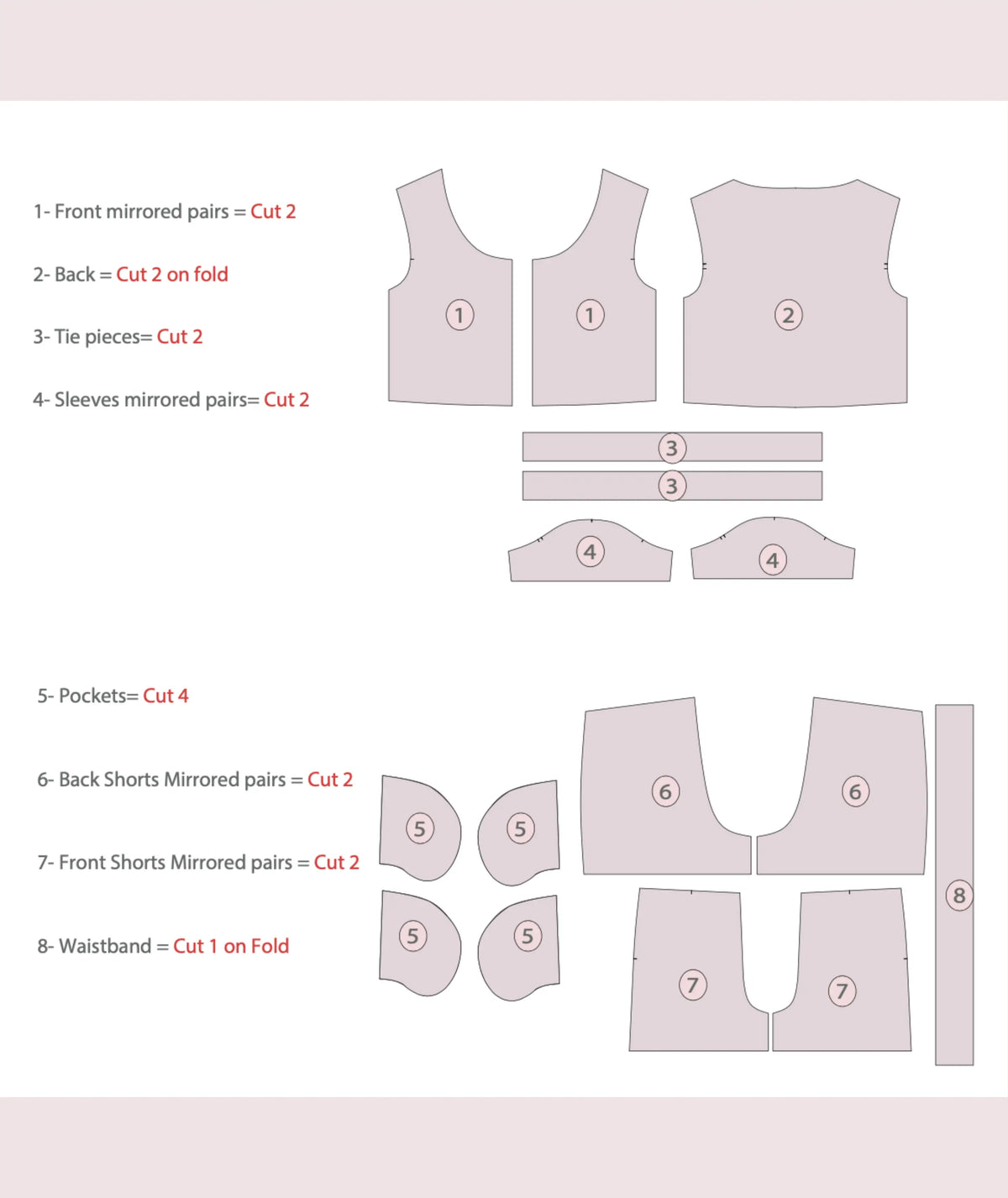 Tie Top & Wide Leg Shorts Set Beginner Sewing Pattern PDF