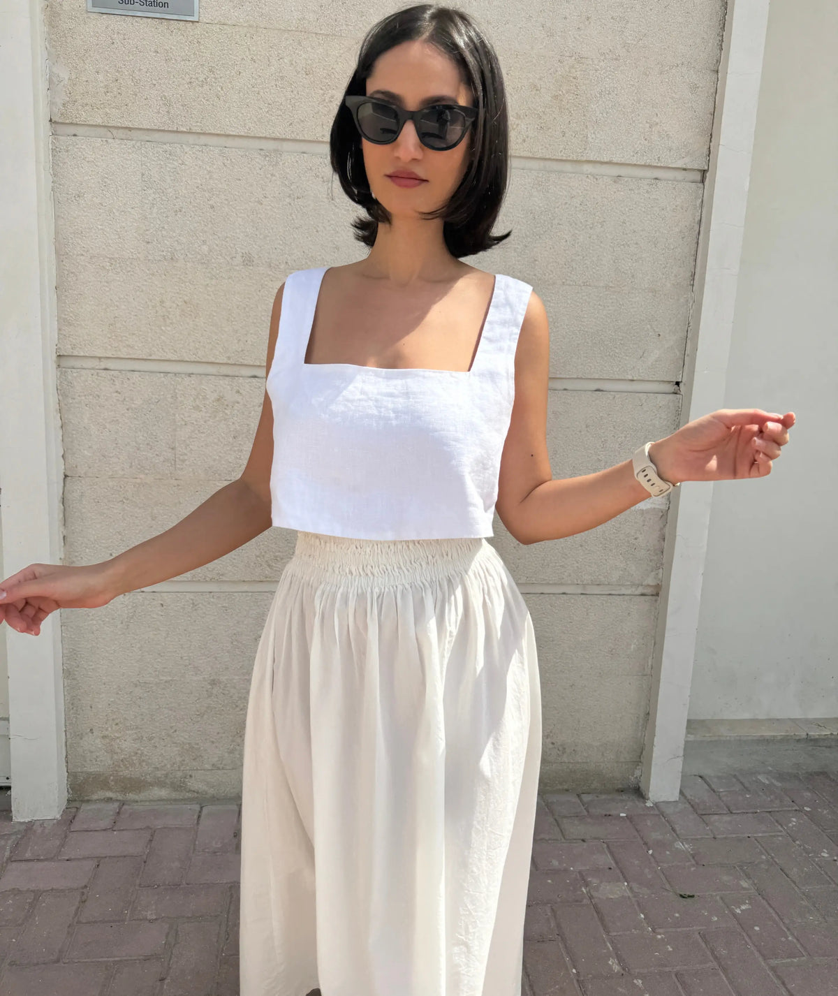 3 Piece Set Midi Skirt Square Neck Crop Top & Tube Top Beginner Sewing Pattern Bundle PDF