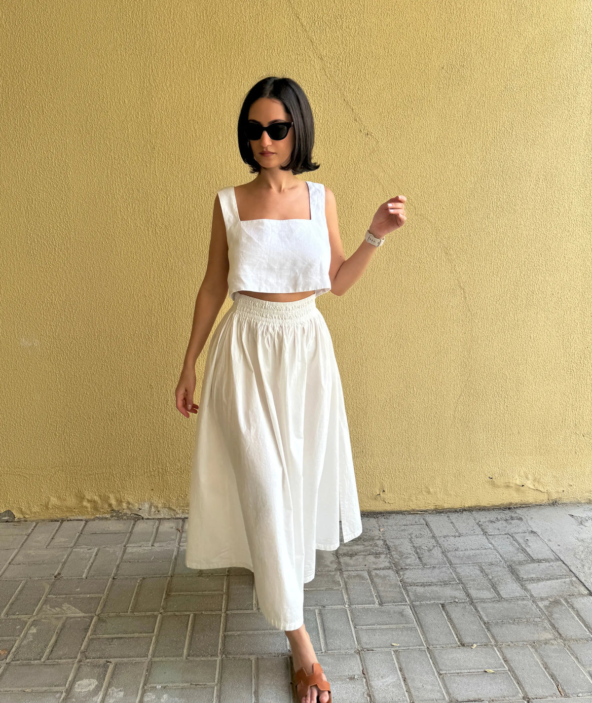 3 Piece Set Midi Skirt Square Neck Crop Top & Tube Top Beginner Sewing Pattern Bundle PDF