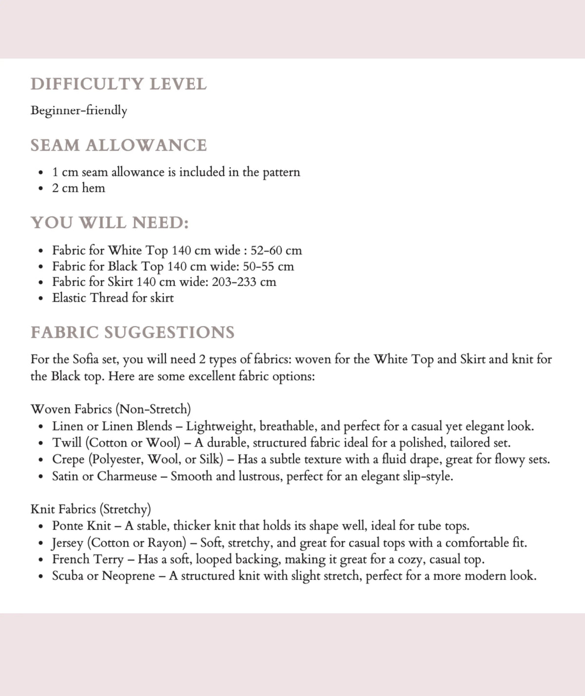 3 Piece Set Midi Skirt Square Neck Crop Top & Tube Top Beginner Sewing Pattern Bundle PDF