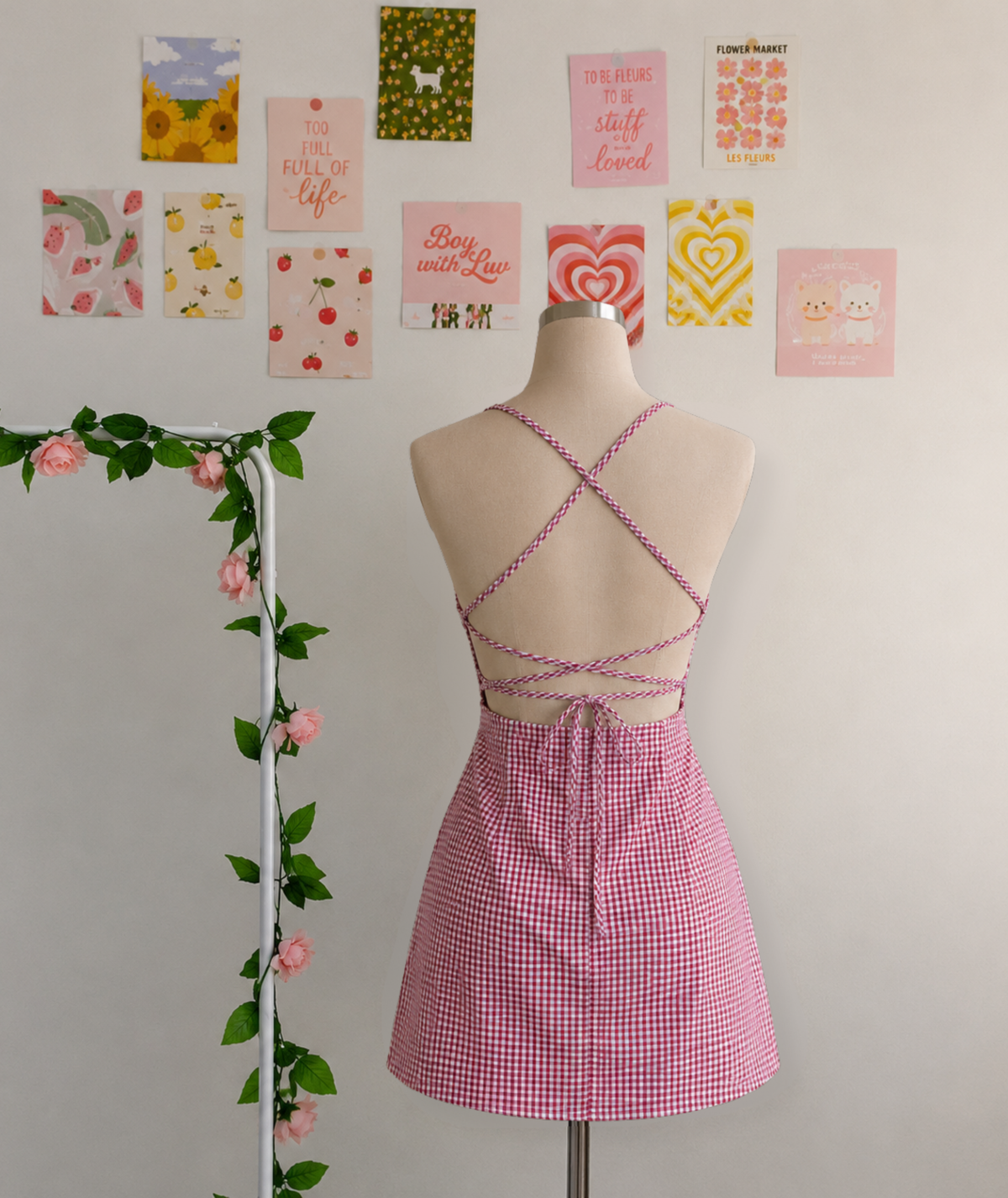 Milkmaid Mini Open Back Dress Sewing Pattern Instant download