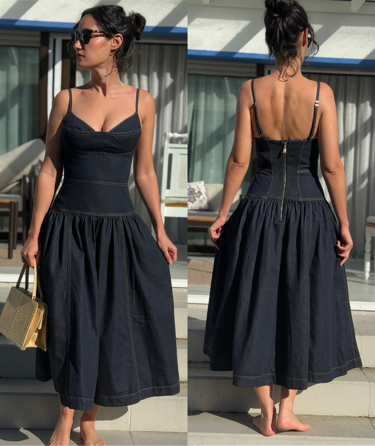 Verona Dress | Corset Style Midi Dress | Sweetheart Neck Panel Dress with Straps | Beginner Friendly | Sizes XXS–2XL | Instant PDF Download
