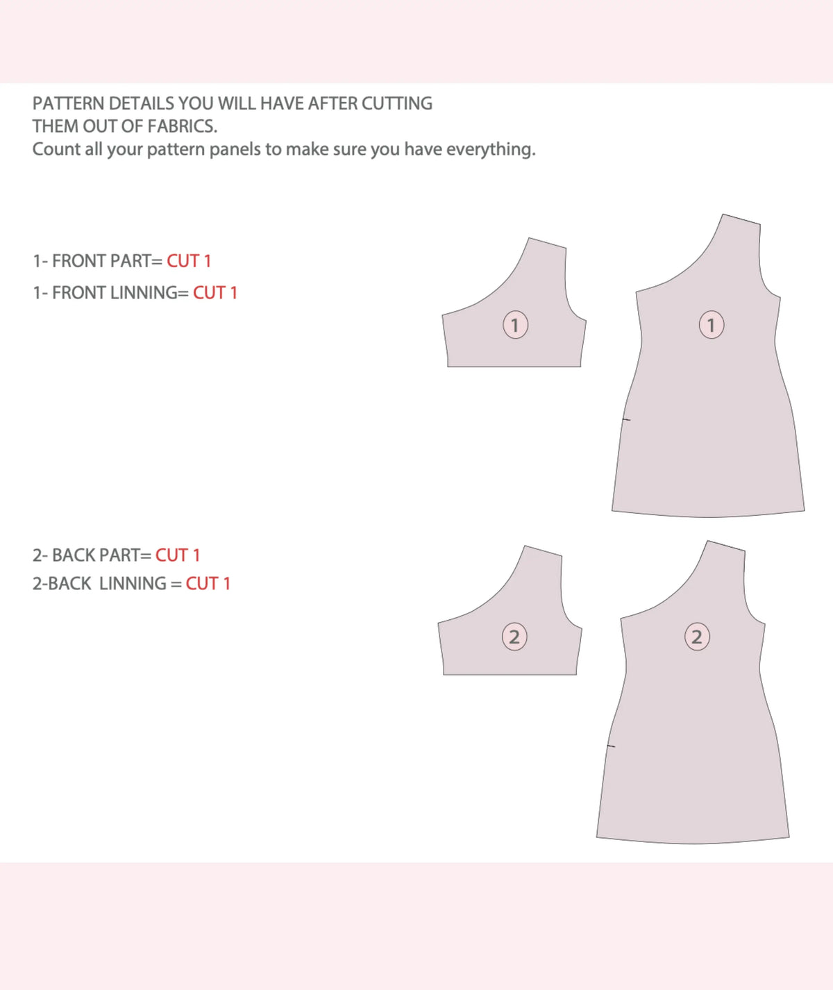 One Shoulder Mini Dress Sewing Pattern – Rosys Patterns