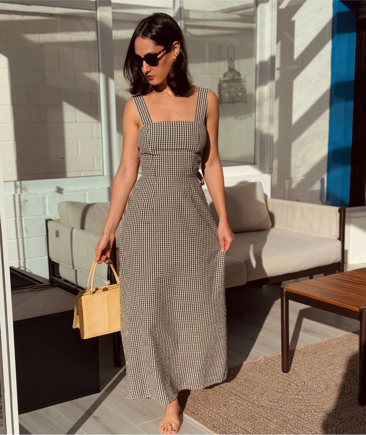 Erika Dress | Open Back Midi Dress | Square Neck Empire Dress with Tie Bow | Beginner Friendly | Sizes XXS–2XL | Instant PDF Download