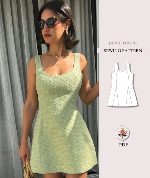 Jana Dress Sewing Pattern | Princess Seam Mini Dress Pattern