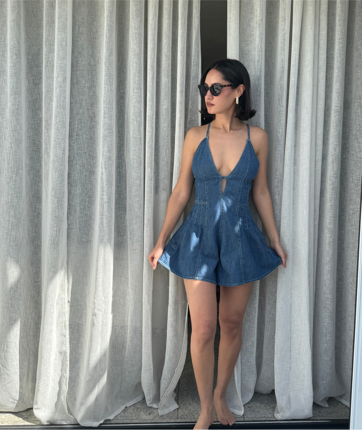 Willow Romper Sewing Pattern | Deep V Neck Romper Pattern | Fitted Pleated Bodice Playsuit | Beginner Friendly | Sizes XXS–2XL | Instant PDF Download