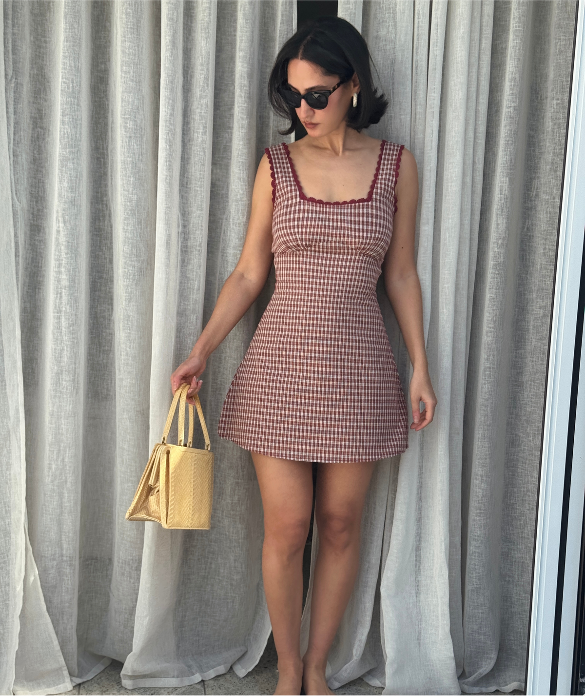 Lauri Dress | Square Neck Mini Dress | Gathered Bodice Lace Trim | Beginner Friendly | Sizes XXS–2XL | Instant PDF Download