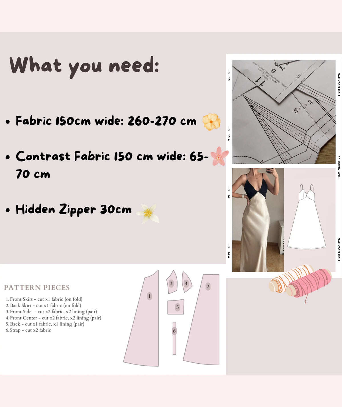 Long Evening Bias Dress PDF Sewing Pattern