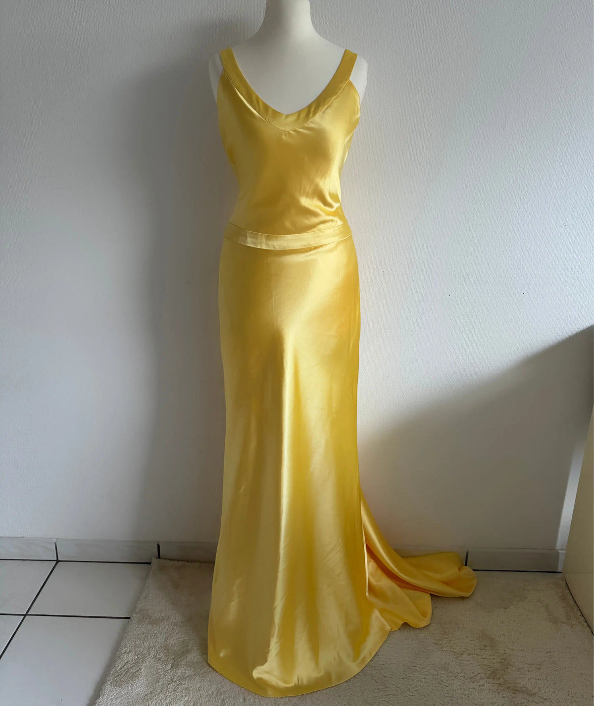 Yellow Rom Com Dress Pattern Satin Evening Gown How to Lose a Guy in 10 Days Andie Anderson Dress