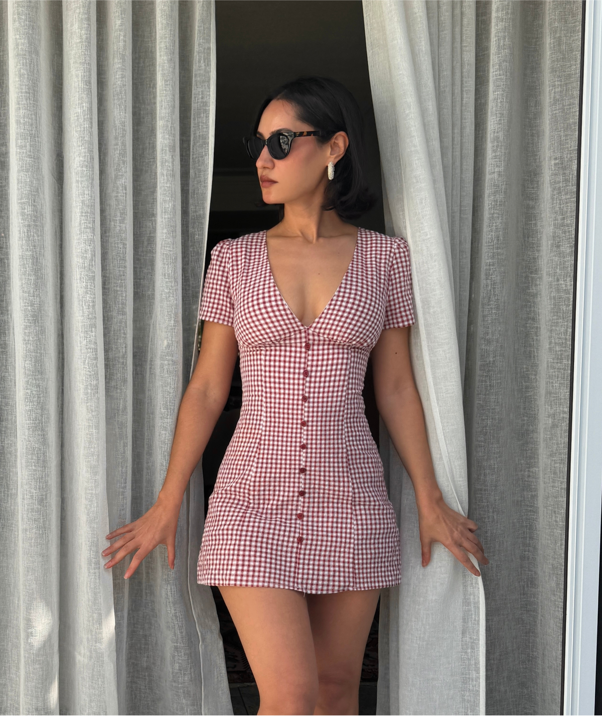 Romina Dress | V Neck Button Front Dress Pattern | Puff Sleeve A-Line Dress | Beginner Friendly | Sizes XXS–2XL | Instant PDF Download