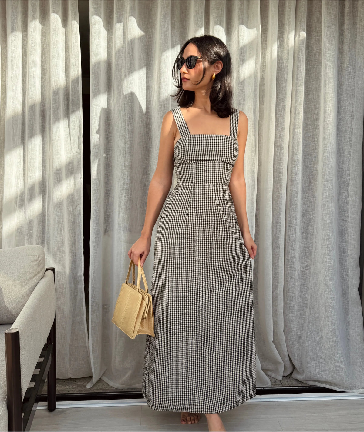 Erika Dress | Open Back Midi Dress | Square Neck Empire Dress with Tie Bow | Beginner Friendly | Sizes XXS–2XL | Instant PDF Download