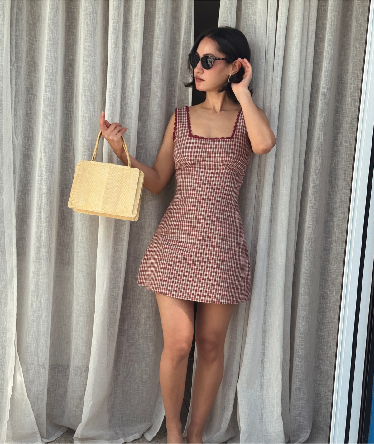 Lauri Dress | Square Neck Mini Dress | Gathered Bodice Lace Trim | Beginner Friendly | Sizes XXS–2XL | Instant PDF Download