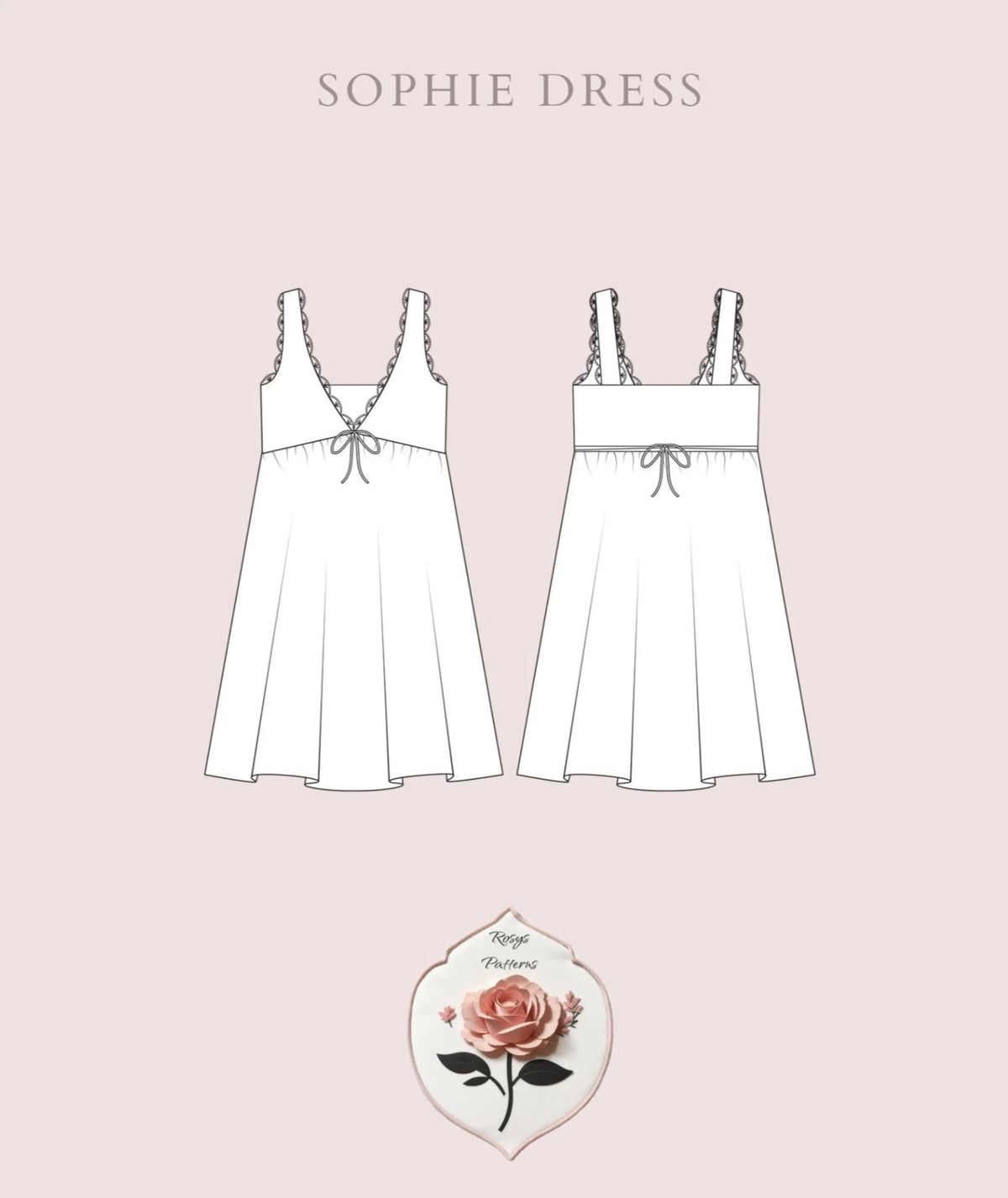 Babydoll Dress Sewing Pattern A Line Frill V Neck Rosys Patterns Babydoll Dress Sewing Pattern A Line Frill V Neck Rosys Patterns