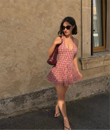 Cara Dress | Halter Mini Dress Pattern | Open Back Corset Tie Dress | Beginner Friendly | Sizes XXS–2XL | Instant PDF Download