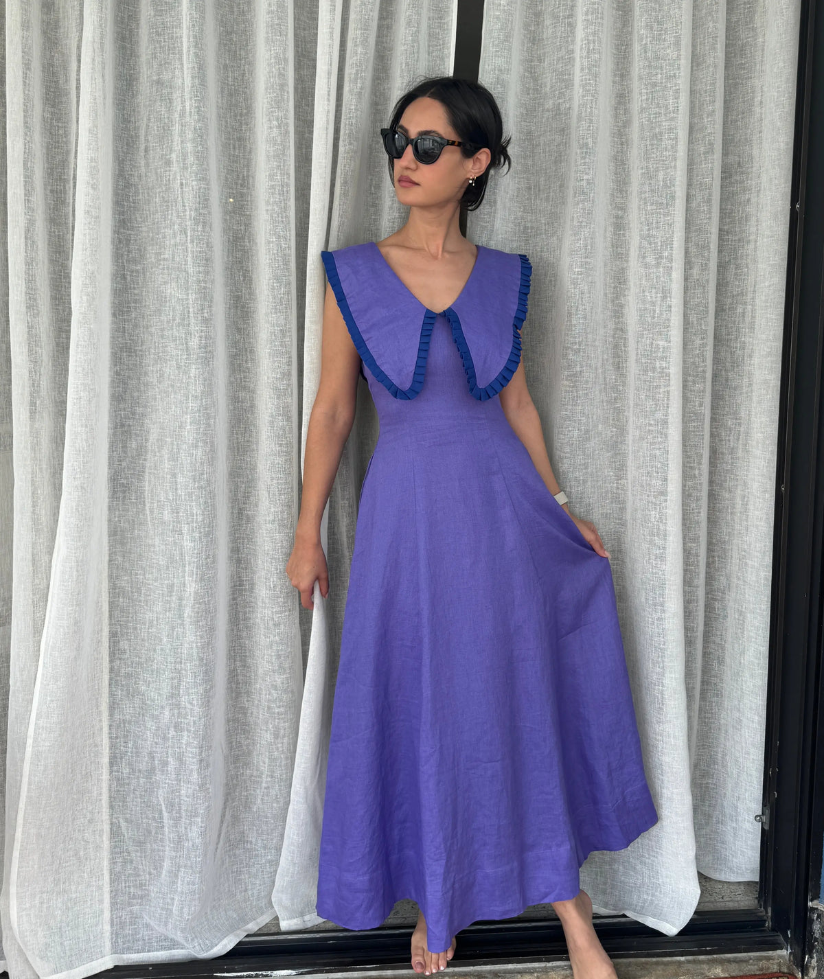 retro midi dress 30's Vintage Midi Dress with Big Collars Easy Sewing Pattern – Rosys Patterns
