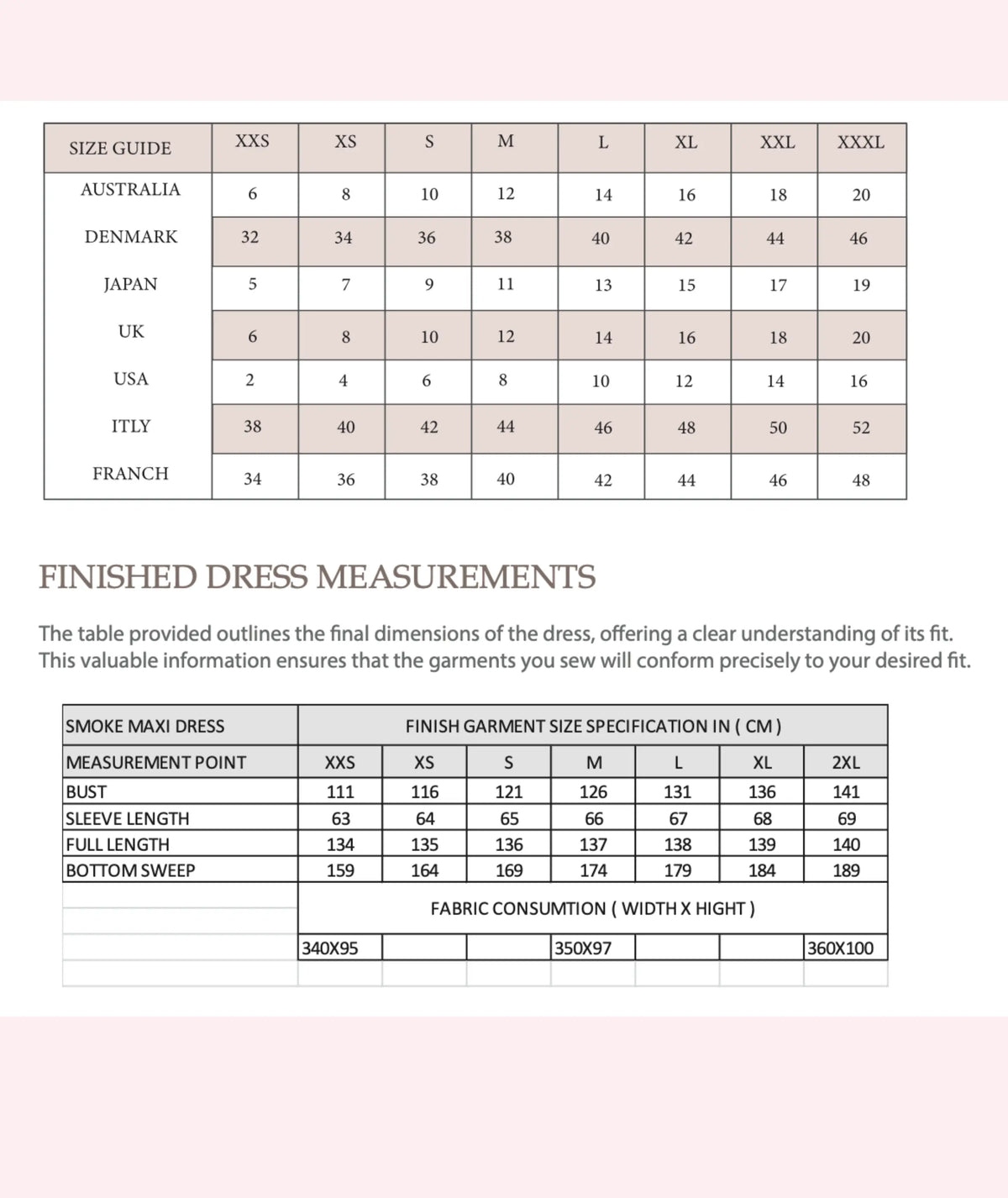 Long Sleeve Maxi Smock Dress Beginner Sewing Pattern