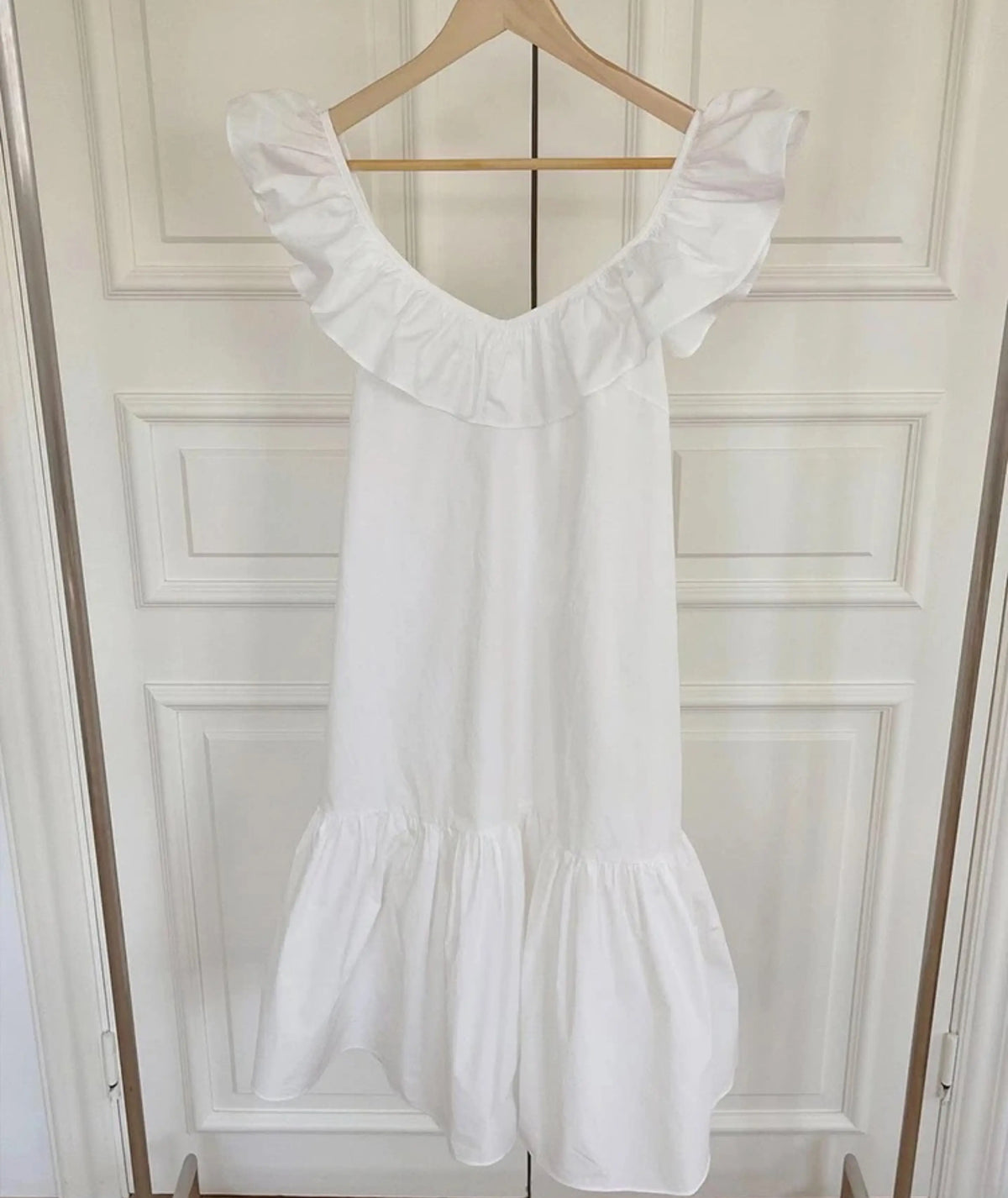 off the shoulder ruffle dress pattern Easy DIY Belted Off the Shoulder Dress with Ruffle Hem
