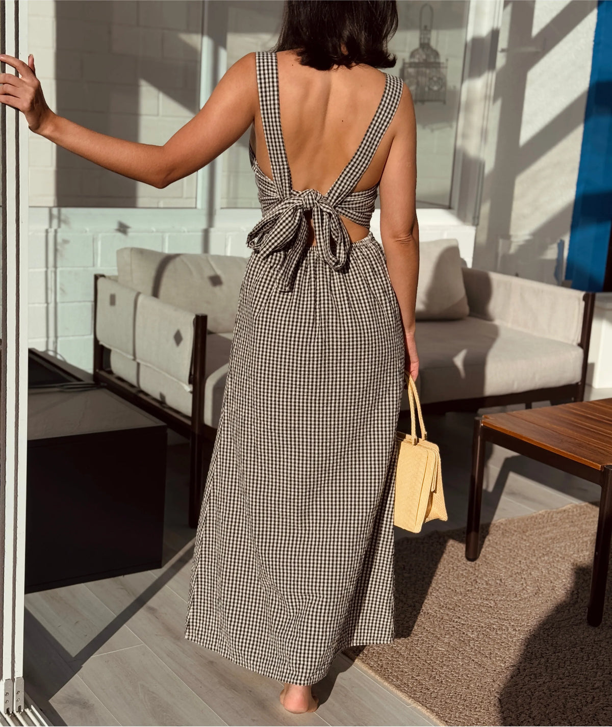 Erika Dress | Open Back Midi Dress | Square Neck Empire Dress with Tie Bow | Beginner Friendly | Sizes XXS–2XL | Instant PDF Download