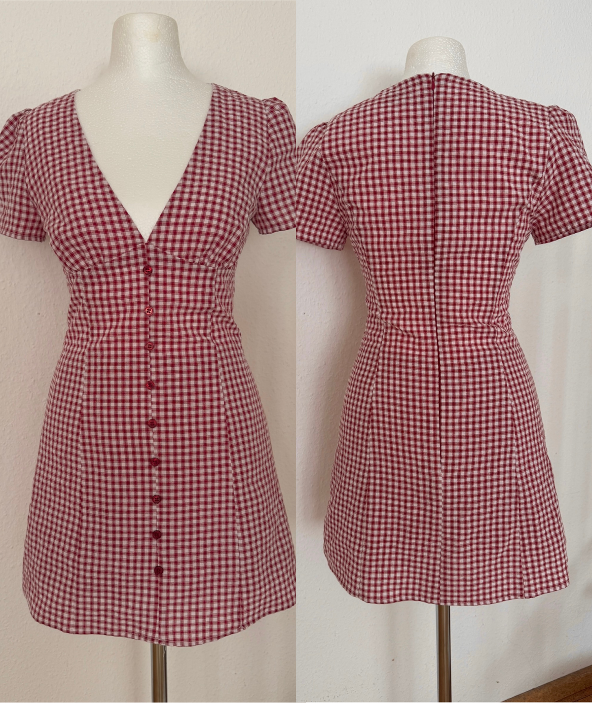 Romina Dress | V Neck Button Front Dress Pattern | Puff Sleeve A-Line Dress | Beginner Friendly | Sizes XXS–2XL | Instant PDF Download