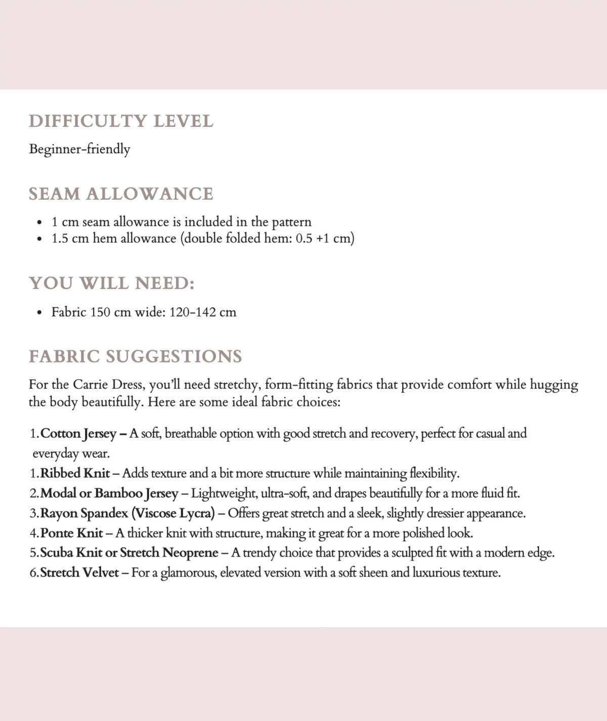 Carrie Bradshaw SATC Mini Grey Dress Beginner Sewing Pattern PDF