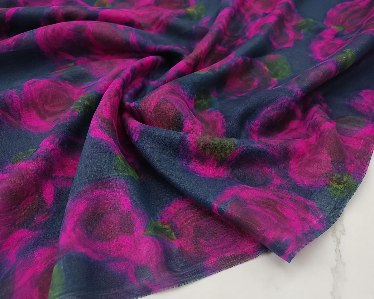 Midnight Rose | 100% Linen Fabric | Rosys Patterns Exclusive