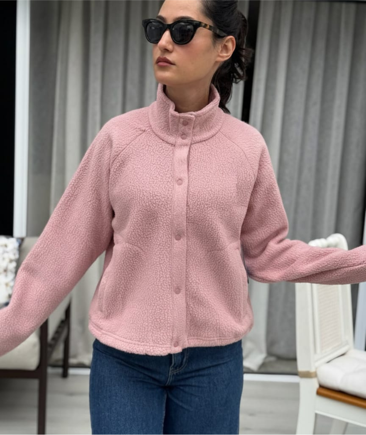 Mella Jacket | Sizes XXS–2XL | Beginner Snap-Button Fleece Jacket | Cozy Raglan Sleeve Outerwear | Instant PDF Download