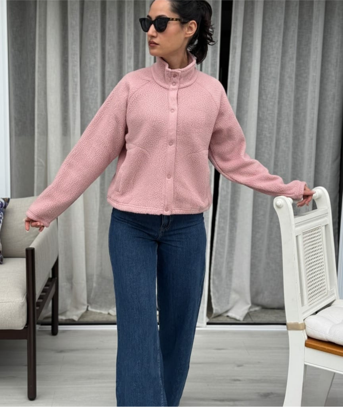 Mella Jacket | Sizes XXS–2XL | Beginner Snap-Button Fleece Jacket | Cozy Raglan Sleeve Outerwear | Instant PDF Download