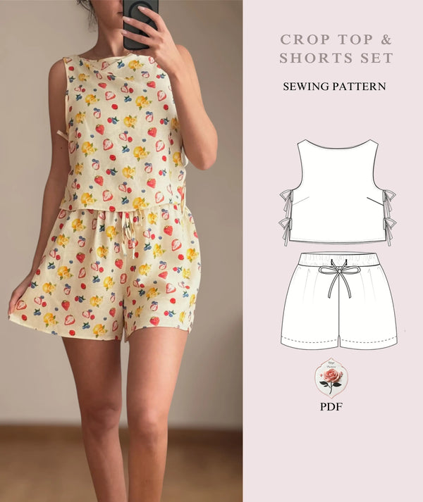 Crop Tie Top & Wide Leg Shorts Sewing Pattern