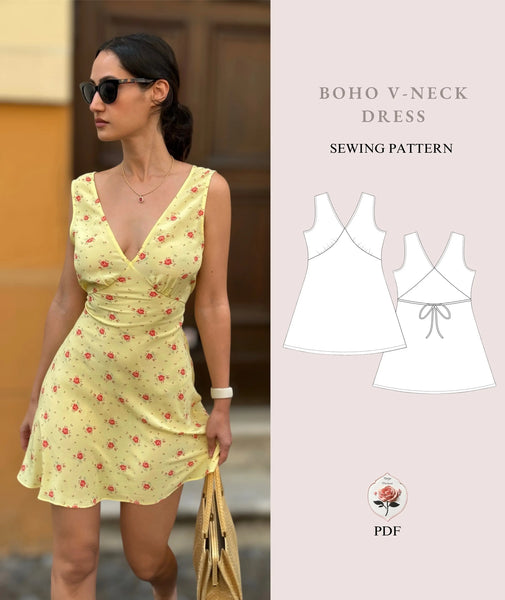 Boho Sun Mini & Midi Dress Sewing Pattern XXS - XXL  Rosys Patterns