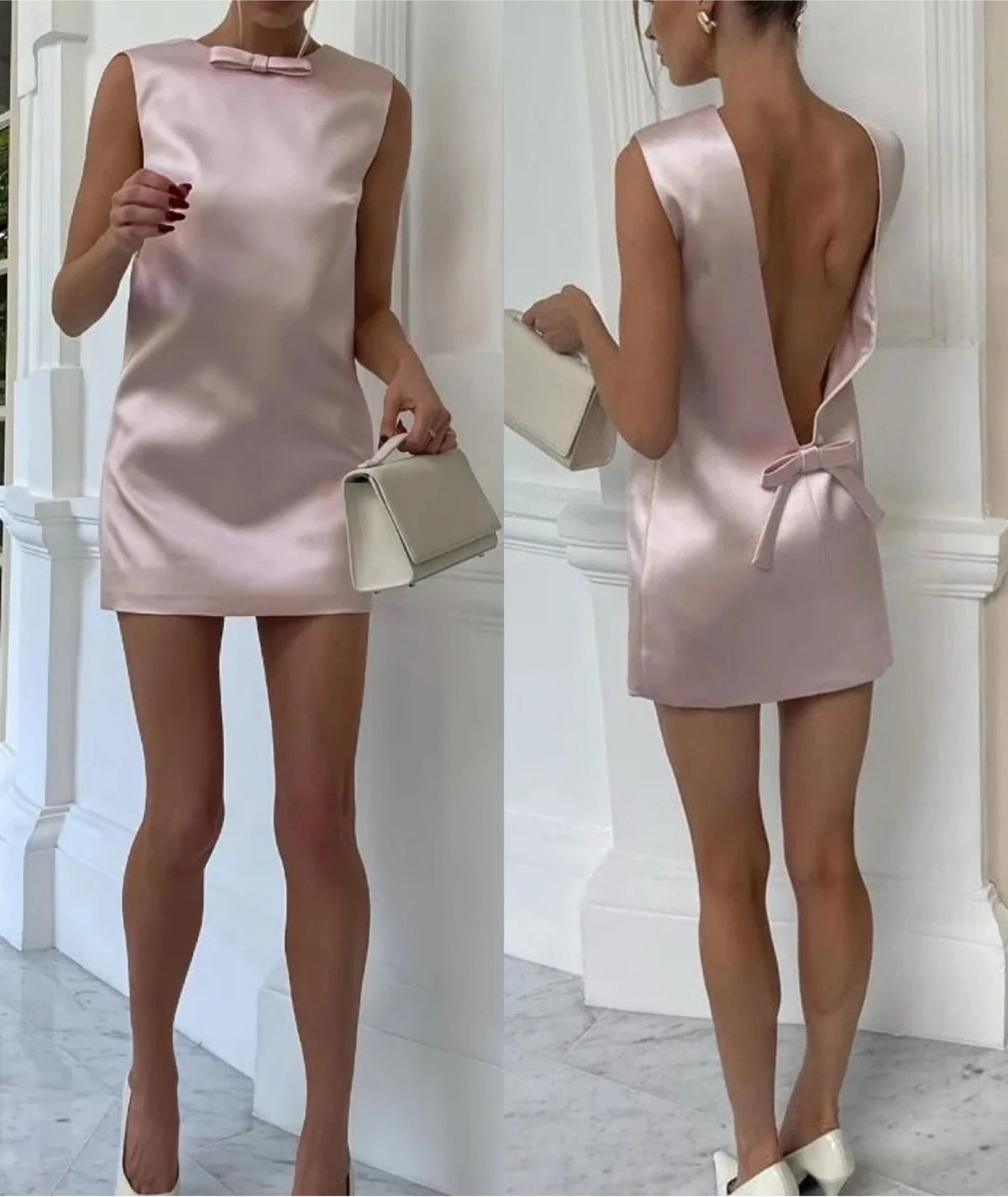 Coquette Mini Dress Pattern | Low Back Shift Dress | Sizes XXS - 2XL | Mini Bow Dress | Instant PDF Download