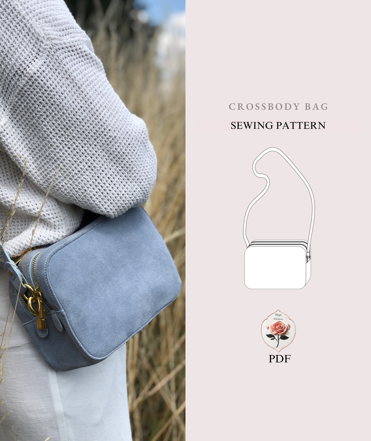 Crossbody Bag Sewing Pattern | Minimalist Everyday Bag | Beginner-Friendly | PDF Pattern Download