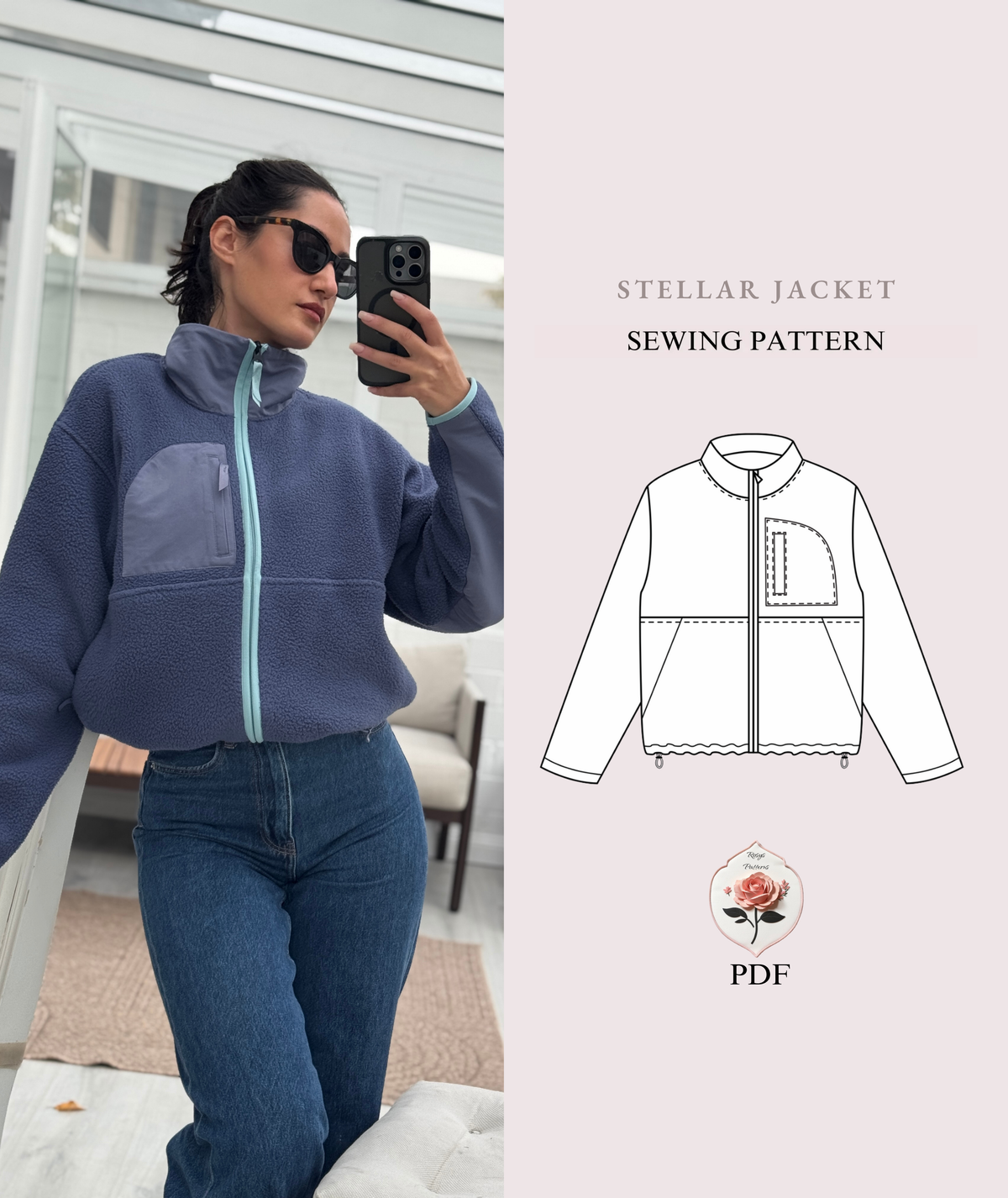 Fleece Patterns Stellar Fleece Jacket Sewing Pattern | Sizes XXS–2XL | Easy Zip-Up ...