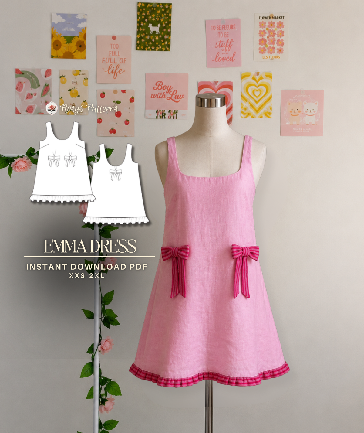 Coquette Bow Babydoll Dress Sewing Pattern