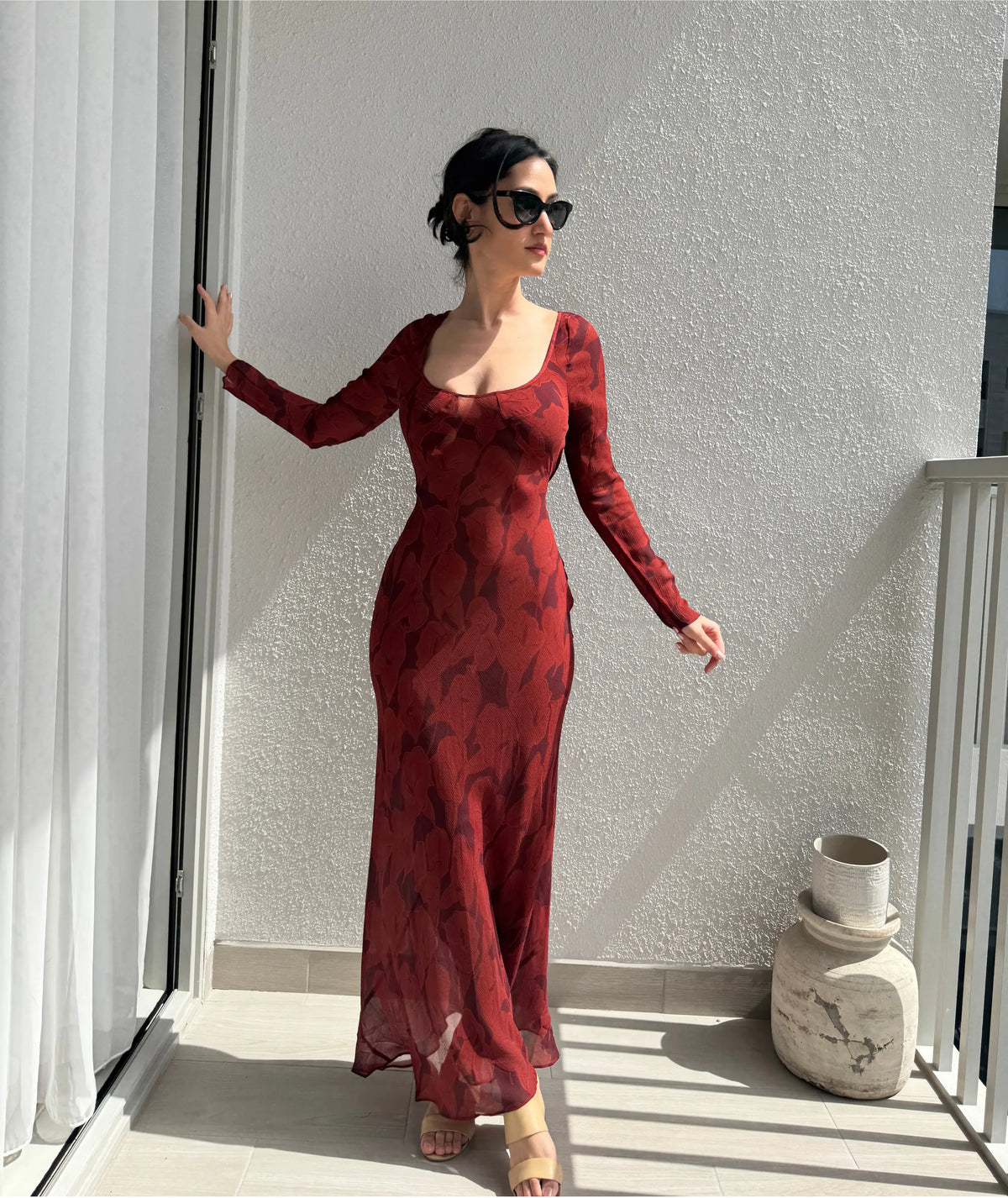 Bias Cut Maxi Dress Sewing Pattern | Sizes XXS–2XL | Long Sleeve Elegant Dress | Instant PDF Download