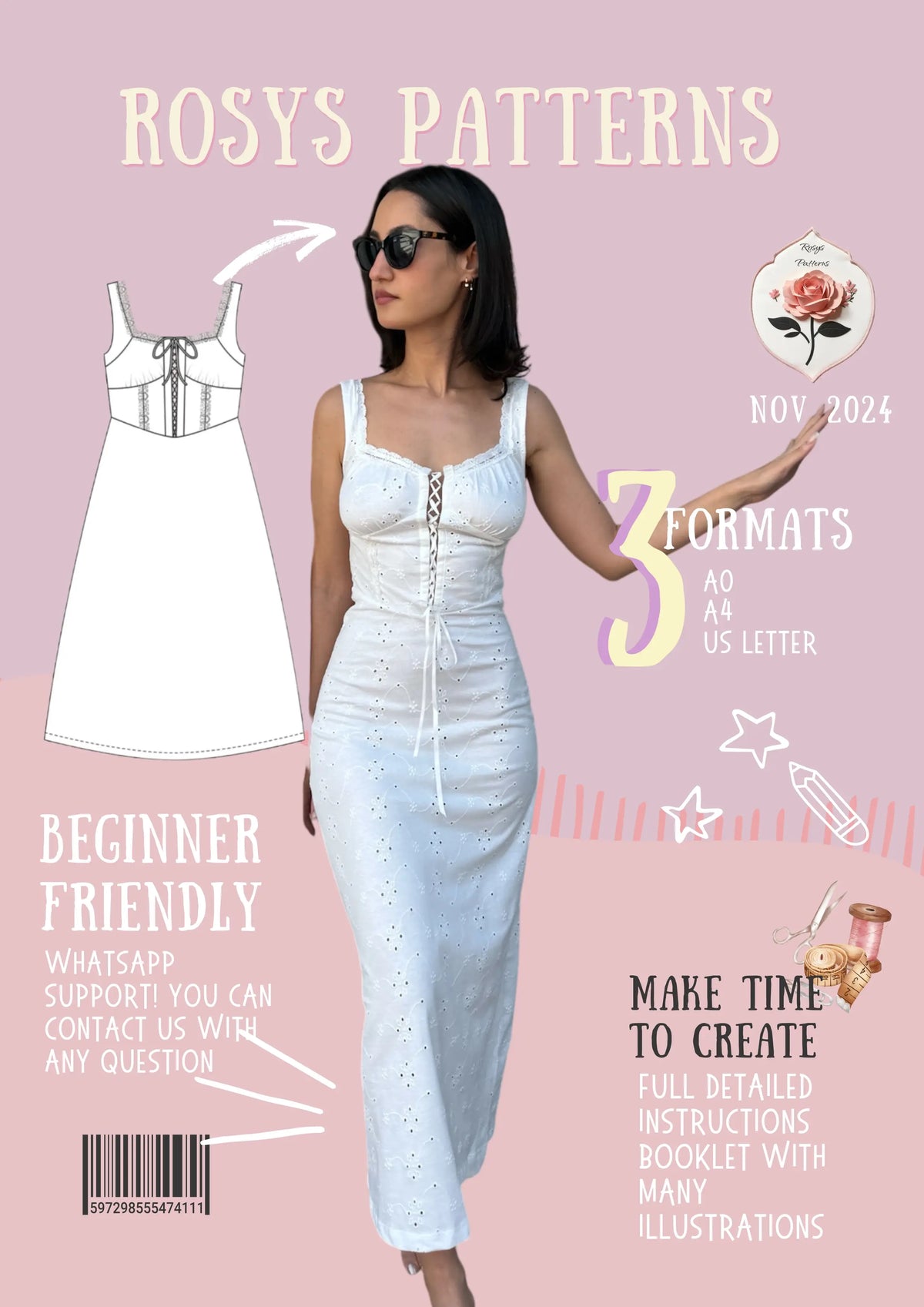 white christmas dresses Milkmaid Cottagecore Dress Sewing Pattern Corset Front – Rosys Patterns