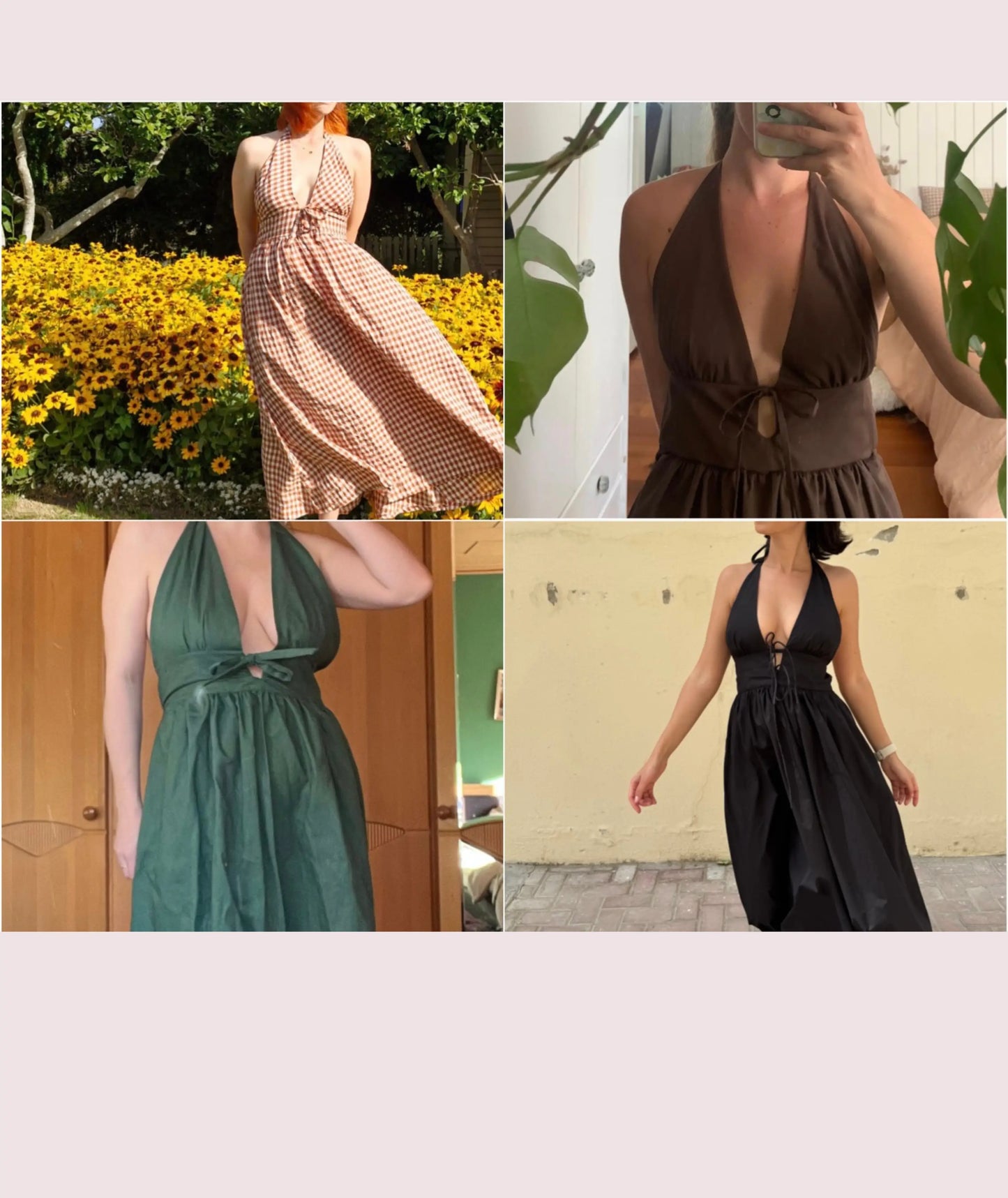 Open Back Halter Dress Beginner Sewing Pattern PDF