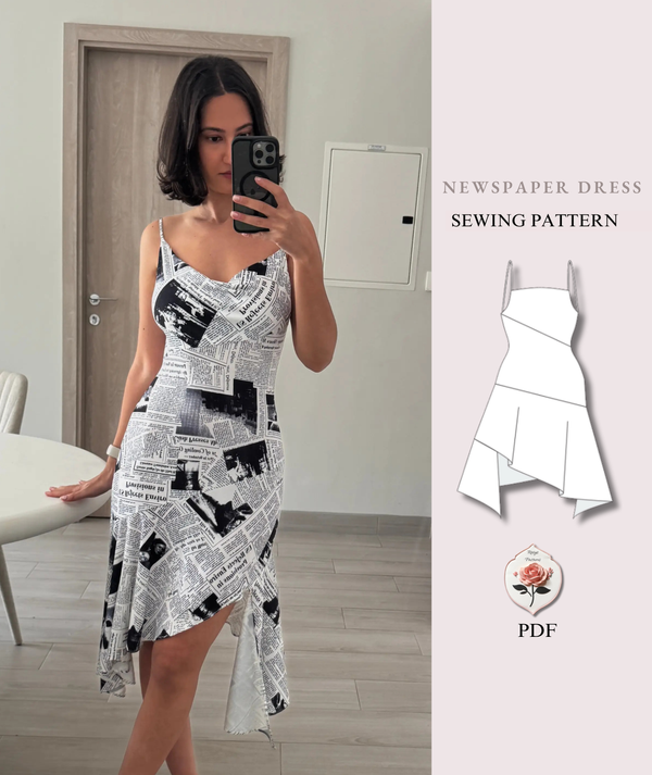 Carrie Bradshaw Sex and the City Newspaper Dress Sewing Pattern Instant Download PDF