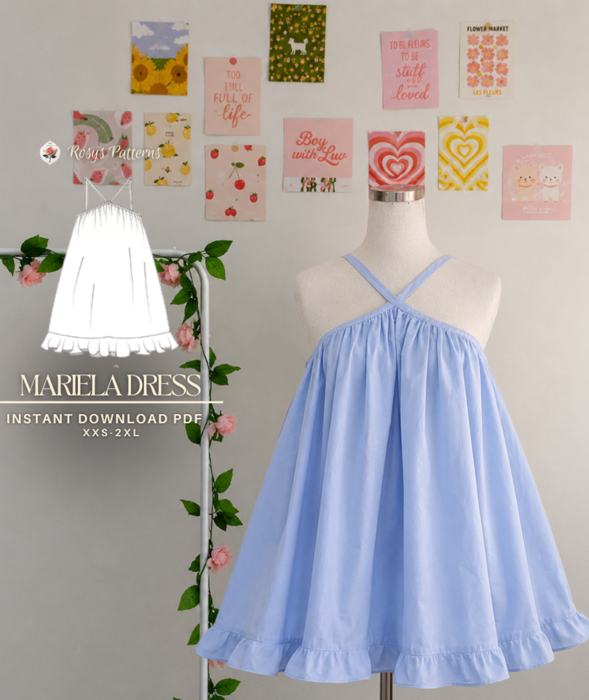 Babydoll Halter Dress Sewing Pattern