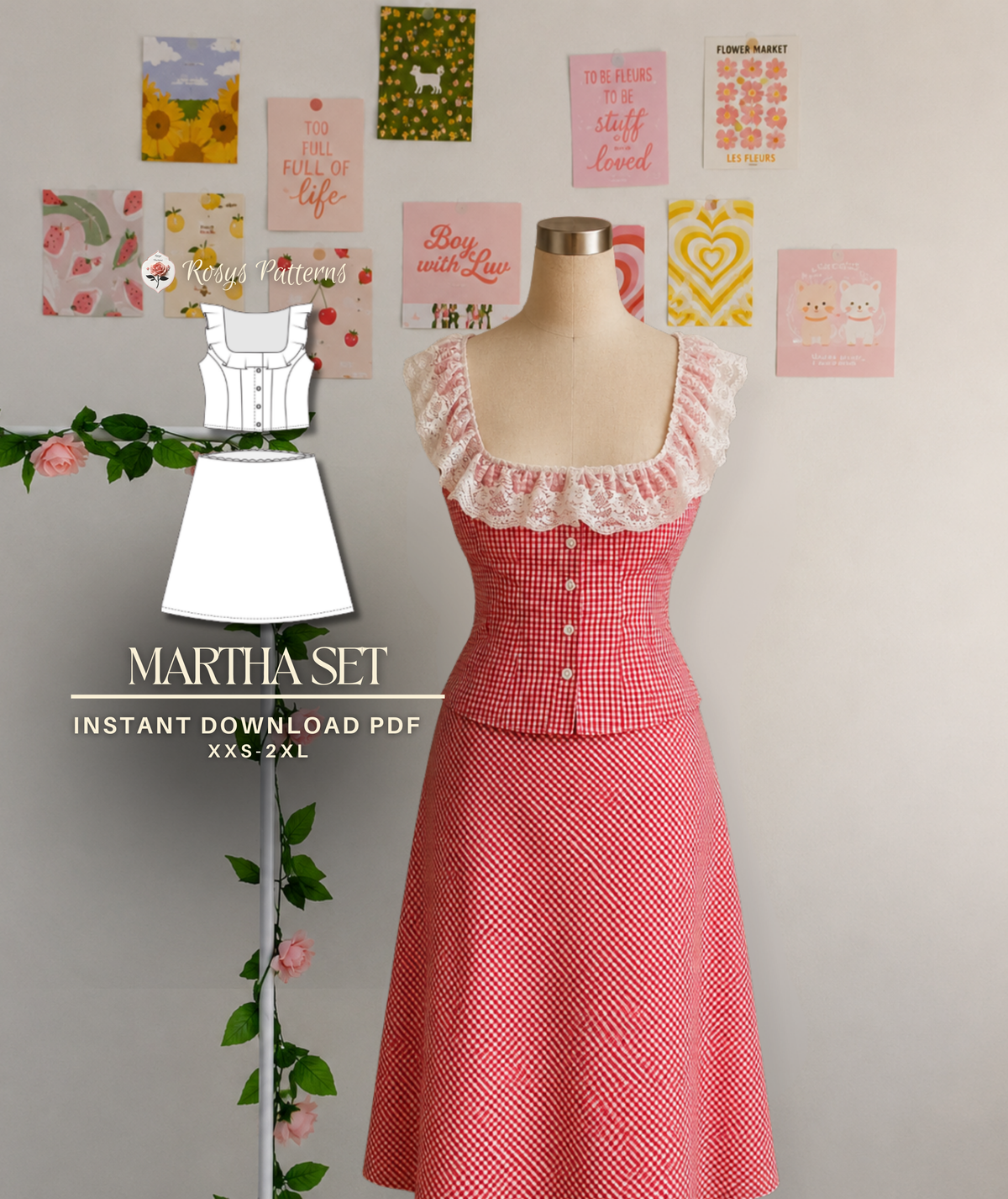 30's Womens Fashion Crop Top & Ruffle Top Beginner Sewing Pattern Sizes XXS-XXL