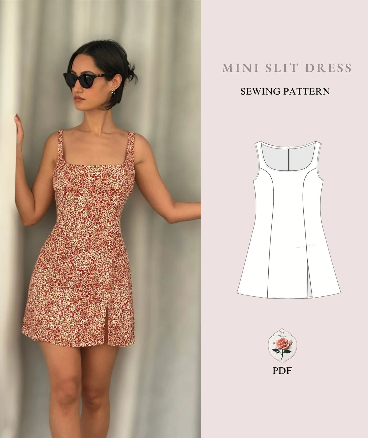 90s Mini Side Slit Dress PDF Pattern 90s Mini Side Slit Dress PDF Pattern