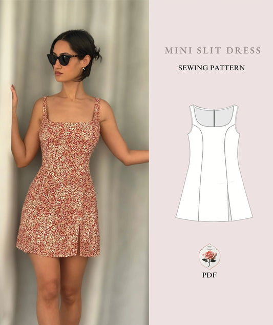 90s Mini Side Slit  Dress PDF Pattern