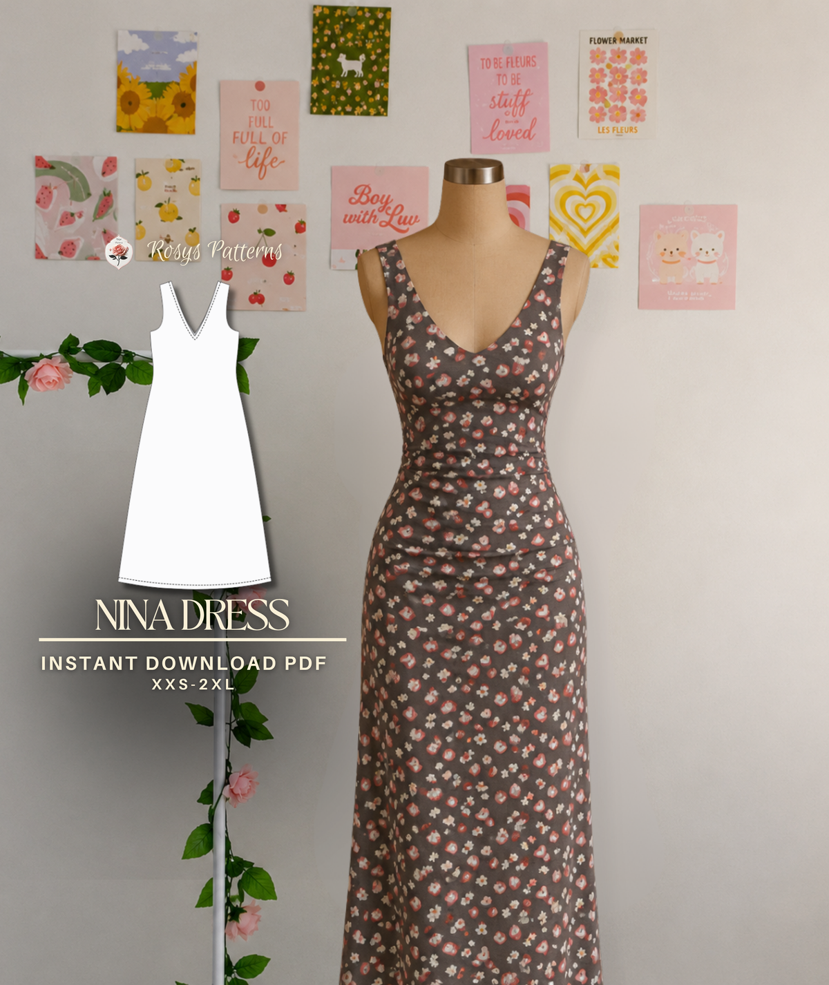 Midi Sun Dress Beginner Sewing Pattern