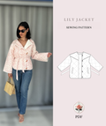 Belted Quilted Jacket Beginner Sewing Pattern Coat pdf XXS-XXL